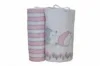 Set protectii patut Odette Pink din bumbac 63x127 cm