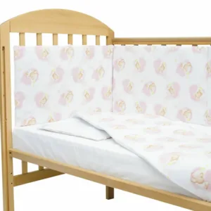 Set protectii patut Pink Bears Dream din bumbac 50x100 cm KidsDecor