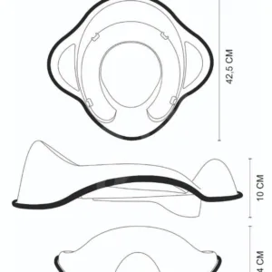 Set reductor toaleta cu capac moale si inaltator antiderapant Maltex baby zebra gri