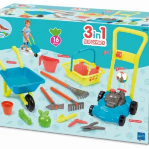 Set roaba cu masina de tuns iarba Ecoiffier