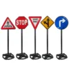 Set semne de circulatie de jucarie pentru copii 82 cm LeanToys