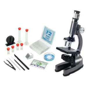 Set stiintific pentru copii Microscop metalic in valiza Edu Toys