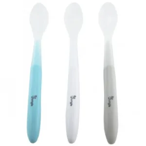 Set tacamuri copii Bo Jungle 3 lingurite moi din silicon albastre