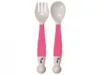 Set tacamuri copii Bo Jungle lingurita si furculita roz flexibile