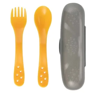 Set tacamuri cu cutie de calatorie Canpol 3 piese Portocaliu