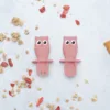 Set tacamuri din silicon AppeKids Owl Old Rose