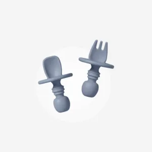 Set tacamuri pentru autodiversificare cu protectie anti-inec silicon Cutlery blue