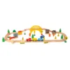 Set tren cu sina si accesorii din lemn City Train Felyx Toys 60 piese