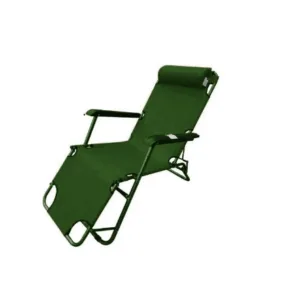 Sezlong-scaun camping panza structura metalica verde