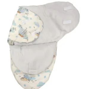 Sistem de infasare Nature Bamboo by Amy din bambus cu umplutura antialergic BabySoft + cadou rucsacel Nori calatori