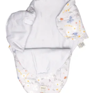 Sistem de infasare Nature Bamboo by Amy din bambus cu umplutura antialergic BabySoft + cadou rucsacel lunca gri