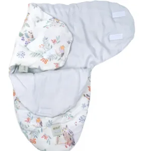 Sistem de infasare Nature Bamboo by Amy din bambus cu umplutura antialergic BabySoft + cadou rucsacel pasari mint
