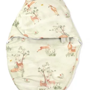 Sistem de infasare bambus inchidere velcro Baby swaddle Caprioare + cadou rucsacel