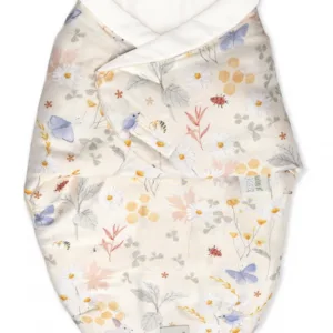 Sistem de infasare bambus inchidere velcro Baby swaddle Lunca bej + cadou rucsacel