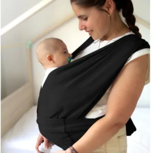 Sistem de purtare wrap elastic pentru bebelusi BabyJem Negru