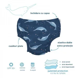 Slip copii eco SPF 50+ pentru inot Green Sprouts by iPlay Sage Turtle 4T