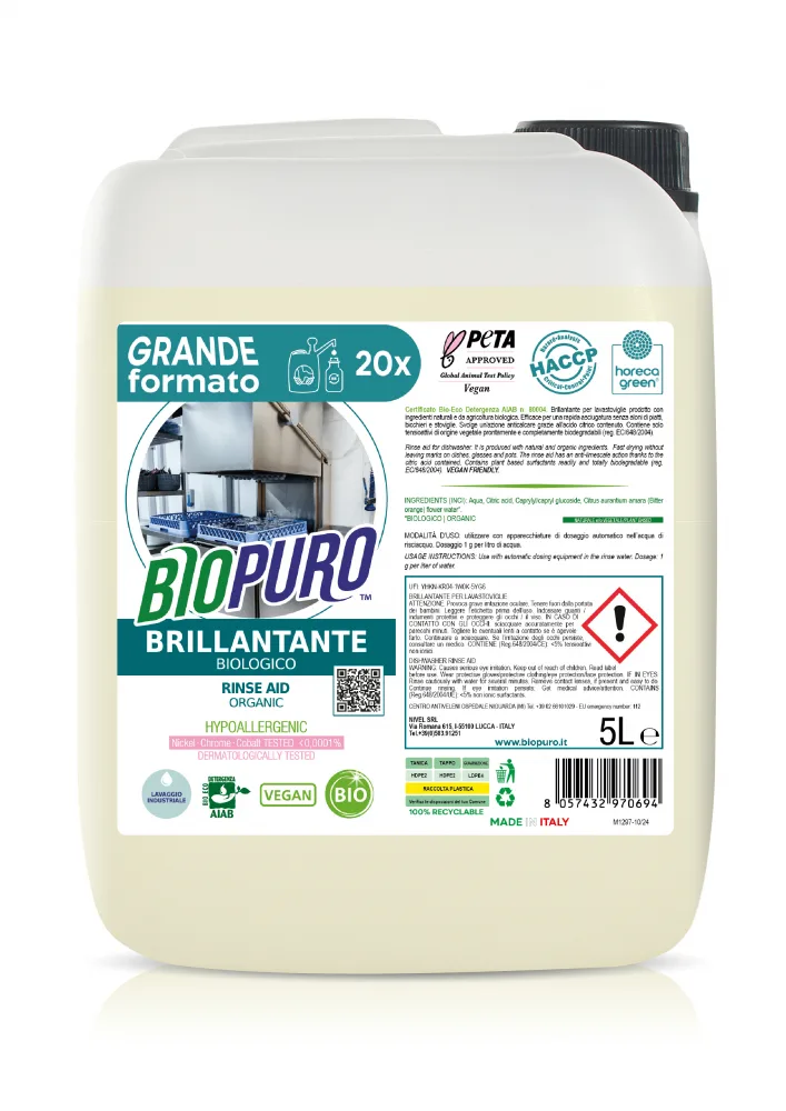 Solutie de clatire pentru masina de spalat vase hipoalergena ecologica 5l Biopuro