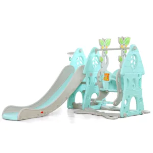 Spatiu de joaca 3 in 1 Nichiduta Garden Forest Blue cu tobogan cu protectii laterale