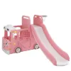 Spatiu de joaca 3 in 1 Nichiduta Garden Happy Bus Pink cu tobogan