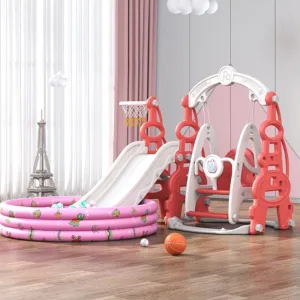 Spatiu de joaca 3 in 1 Nichiduta Garden Tower Arcada Red cu Leagan convertibil