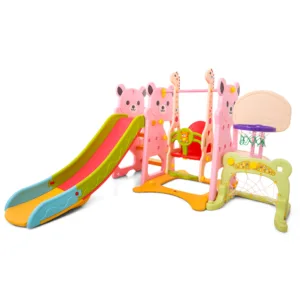 Spatiu de joaca 4 in 1 Nichiduta Garden Bear Pink cu leagan