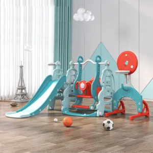 Spatiu de joaca 4 in 1 Nichiduta Garden Tower Blue cu tobogan