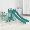 Spatiu de joaca 4 in 1 Nichiduta Happy Bus Green cu saltea impermeabila din spuma