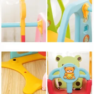 Spatiu de joaca Nichiduta Bear Colorful 3 in 1 cu Leagan convertibil