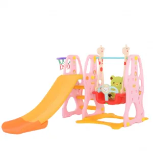 Spatiu de joaca Nichiduta Bear Pink 3 in 1 cu Leagan convertibil