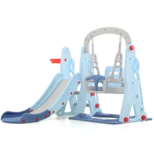 Spatiu de joaca Nichiduta Garden Airkraft Blue 3 in 1 cu Cos de baschet