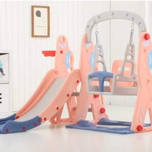 Spatiu de joaca Nichiduta Garden Airkraft Pink 3 in 1 cu Cos de baschet