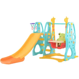 Spatiu de joaca Nichiduta Garden Blue 3 in 1 cu Cos de baschet