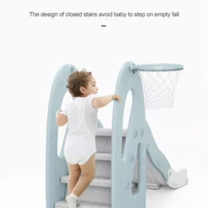 Spatiu de joaca Nichiduta Garden Cloud Light Blue 3 in 1 cu Tobogan cu trepte anti-slip