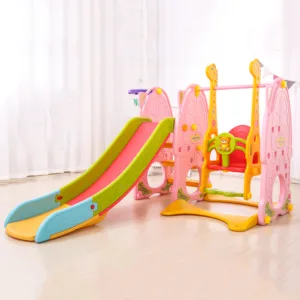 Spatiu de joaca Nichiduta Garden Family Pink 3 in 1 cu Cos de baschet