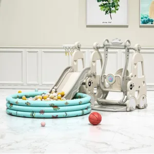 Spatiu de joaca Nichiduta Garden Happy Turtle Grey 3 in 1 cu tobogan