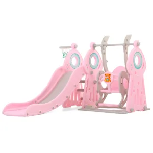 Spatiu de joaca pentru copii Nichiduta Garden Ocean Pink interiorexterior 3in1 cu tobogan