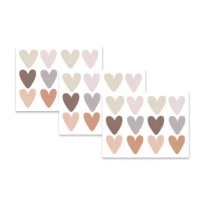 Sticker decorativ pentru copii autoadeziv Inimioare Boho 30x22
