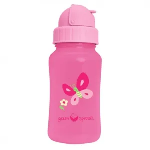 Sticla cu pai din silicon Green Sprouts iPlay Pink