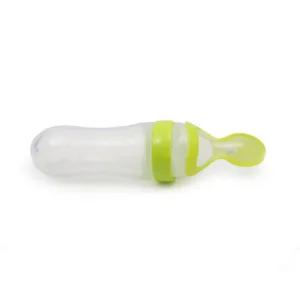 Sticla din silicon cu lingurita 90 ml Cangaroo 6 luni +