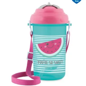 Sticla sport cu pai moale Canpol So Cool pink 400 ml 12 luni +