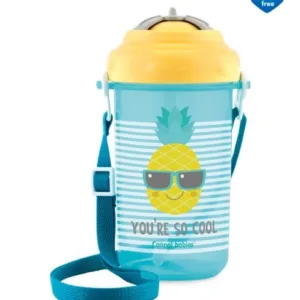 Sticla sport cu pai moale Canpol So Cool yellow 400 ml 12 luni +