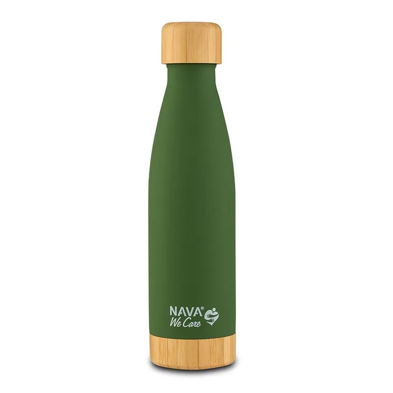 Sticla termoizolanta bambus calatorii Nava verde 500 ml