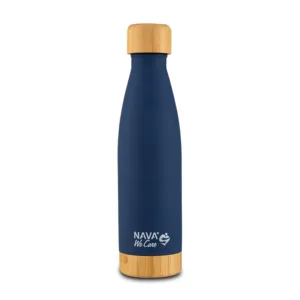 Sticla termoizolanta calatorii bambus Nava navy 500 ml