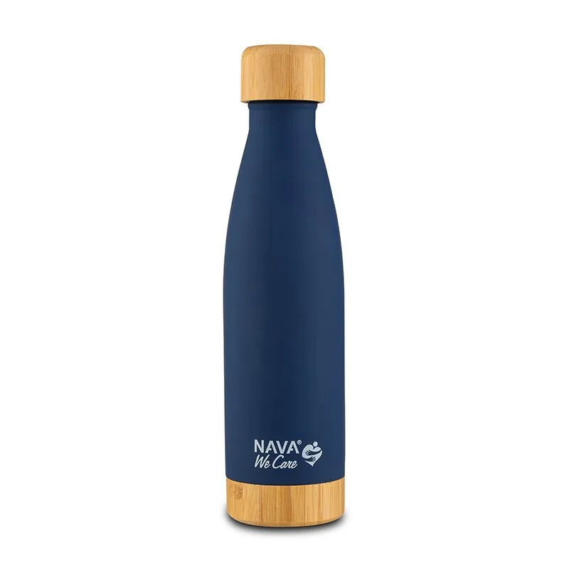 Sticla termoizolanta calatorii bambus Nava navy 500 ml