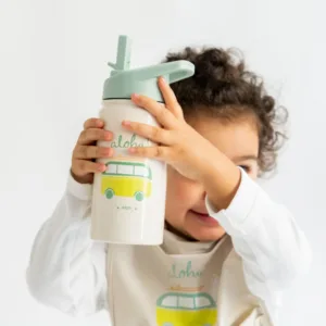 Sticla termos din otel inoxidabil cu pai Happy Dinos 350 ml