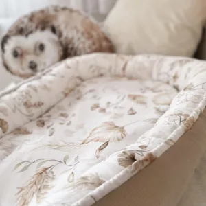 Suport de dormit by BabySteps Babynest Premium bumbac si catifea 70x35 cm Boho Beige