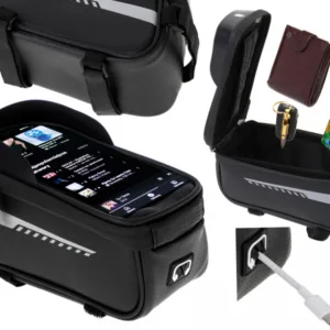 Suport impermeabil pentru telefon tip geanta cu montaj Velcro Black