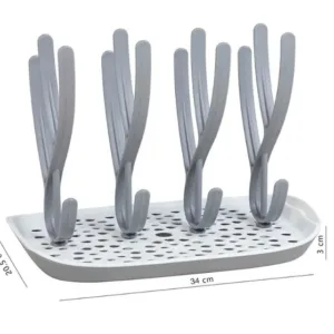 Suport pentru uscarea biberoanelor si accesoriilor Little Mom Grey