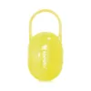 Suport transparent cu maner pentru 2 suzete sau tetine Yellow