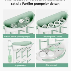 Suport vertical pentru uscare biberoane premium pentru 18 biberoane si accesorii de alaptare Momcozy